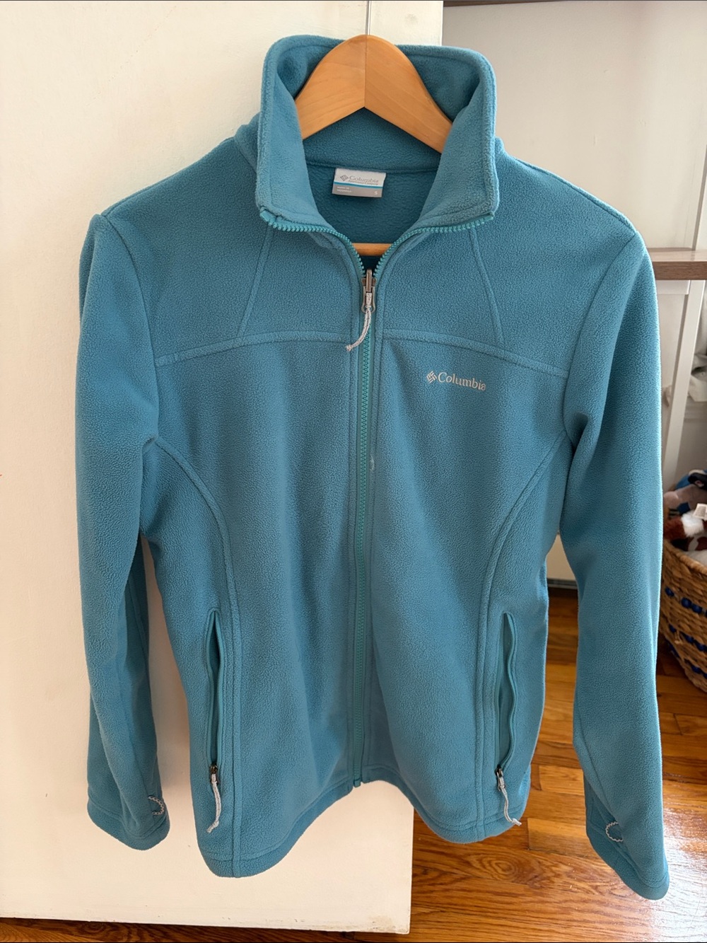 Columbia Teal Blue Full-Zip Fleece Jacket